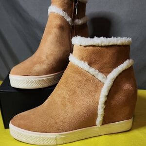 CCOCCI Brown Faux Suede Winter Boots